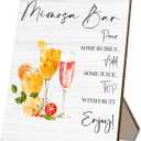Mimosa Bar Sign With Stand Stand 5x7 Inch,Table Decor Bridal Shower Sign,Mimosa Bar Supplies Decorations,Bar Sign For Wedding Engagement