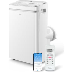Midea 13,000 BTU ASHRAE (10,000 BTU SACC) Dual Hose Portable Air Conditioner with Inverter, Remote Control, Cools up to 450 Sq Ft, Smart Wi-Fi Connects to Alexa/Google Assistant, Window Kit Included