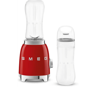 SMEG 50's Retro Style Personal Blender with Backlit Knob and Two 600 ML BPA Free bottles PBF01RDUS Red