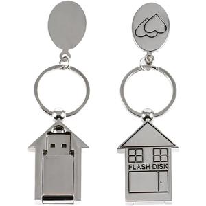 Metal USB Flash Drive Novelty House Design Portable Thumb Drive for Students Unique Gift for Friends PenDrive Music Storage(House 128GB)