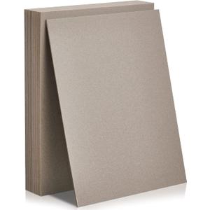 20 Pcs Book Board, Binders Board Chipboard Designer Bookboard Kraft Heavy Duty Chipboard Sheets Bookbinding Supplies for Book Binding Cover (Gray, 7 x 5 Inch 50PT)