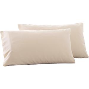 Microfiber Queen Bed Pillowcases 2 Pack, Super Soft Bed Pillow Covers Envelope Closure, Wrinkle, Fade and Stain Resistant, 20x30, Light Beige
