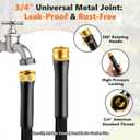 10FT Short Garden Hose – Kink-Free, Non-Expanding, Lightweight, Ideal for Connecting Extensions & Short-Distance Use (Balcony, RV, Bathroom) – Black