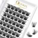 2 x QUEWEL Cluster Lashes 72 Pcs Wide Stem Individual Lashes C/D Curl 14mm Length DIY Eyelash Extension False Eyelashes Natural&Mega Styles Soft for Personal Makeup Use at Home (Mega-D-14)