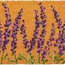 Juvale Lavender Floral Door Mat - 17 x 30 in, Purple Coir - Welcome Mat for Front Door & Entryway - Coir Doormat for Patio & Porch