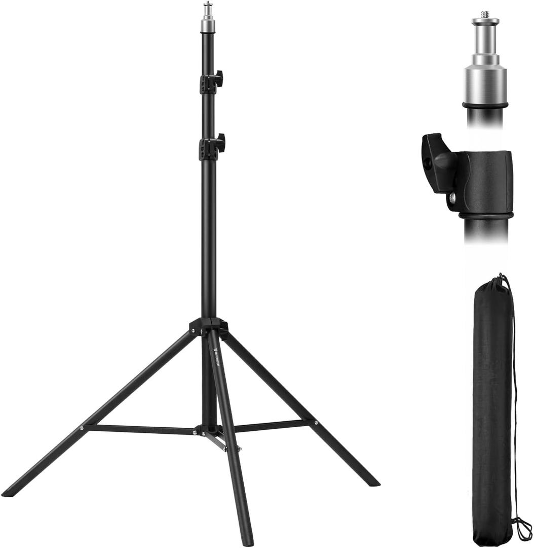 K&F CONCEPT Light Stand for Photography, 6.5ft/2M Extendable Tripod