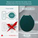 Dark Green Round Toilet Seat Natural Wood Toilet Seat with Zinc Alloy Hinges, Easy to Install also Easy to Clean, Scratch Resistant Toilet Seat by Angol Shiold (Round, Dark Green)