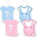 JarThenaAMCS 24Pcs Gender Reveal Paper Gift Bag DIY Pink Blue Baby Clothes Treat Bags with Handles Candy Goodie Bags for Baby Shower Party Favors Supplies