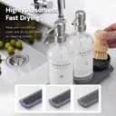[Luxury] Kitchen Soap Dispenser Set - 16OZ Clear Glass Bottle, Stainless Steel Pump, Instant Dry Tray, Waterproof Labels, Non-Slip Silicone Pad, and Dish Brush | Upgrade for Your Kitchen and Bathroom