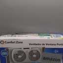 Comfort Zone Twin Window Fan with Reversible Airflow Control, 9 inch, Auto-Locking Expanders, 2 Speed Fan, Dual Fan, Exhaust, Airflow 9.84 ft/sec, Ideal for Home, Kitchen, Bedroom & Office, CZ319WT (White)