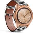Mingdao Compatible with Galaxy Watch 7 6 5 4 /Watch5 Pro / Watch3 (41mm) / Galaxy Watch (42mm) / Active2 / Active Stylish PU Leather Band Replacement Strap, Houndstooth MD6979