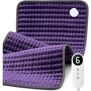 Blue Elf Heating Pad for Back/Neck/Shoulder Pain Relief, 33''×17'' XXX Extra Large Electric Heating Pads for Cramps,Gifts for Women/Mom/Wife Her,Moist & Dry Heat Warm Pad(Purple)