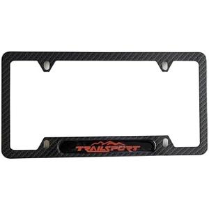 QAMNVCRTY Carbon Fiber License Plate Frame Cover Holder Trailsport for Honda Truck Car Accessories Stainless Steel 1PC, CPK22PW