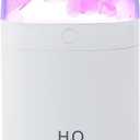 Creative Humidifier with Eternal Flower,500ML Portable Diffuser with 7 Color Atmosphere Light,Auto Shut-Off,Quiet for Bedroom,Plants,Baby Nursery,Indoor,Grow Tent,Office Yoga Spa White