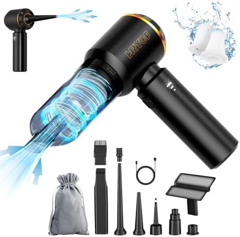 HRYCF Handheld Vacuum, Car Vacuum Cleaner,4-in-1 20000PA High Power Portable Rechargeable Vacuum Cleaner with Brushless Motor, Small Handheld Vacuum & Air Blower & Pump-Black