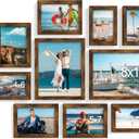 DecorUhome Picture Frames Collage Wall Decor for Photo Gallery Display, Assorted Picture Frames Set of 10 Including Two 8x10 / Four 5x7 / Four 4x6 for Family Wall Decor, Distressed Brown, 10 Pack
