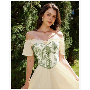 Scarlet Darkness Corset Tops for Women Renaissance Boned Strapless Vintage Corset, Size:6