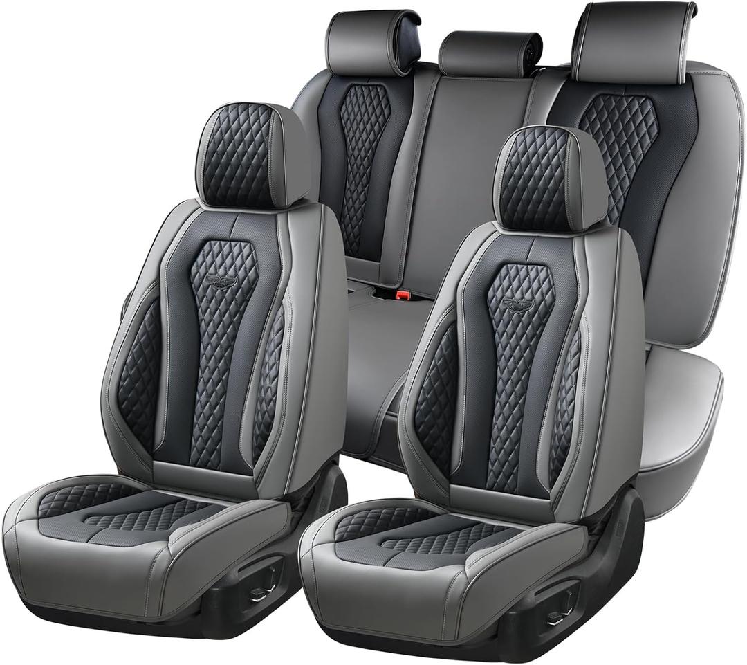 Coverado Car Seat Covers Full Set, Black Seat Covers, Automotive Car Seat Cover, Car Seat Cushion, Auto Seat Covers Front Seats Back Seat Cover, Car Seat Protector Universal Fit Most Cars