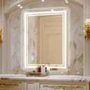 SaniteModar Bathroom Mirror with Lights 32x24 in, Led Mirror for Bathroom, Led Bathroom Mirror, 3 Color Dimmable, Anti Fog, Touch Button, CRI90+, Horizontal/Vertical (32"L x 24"W)