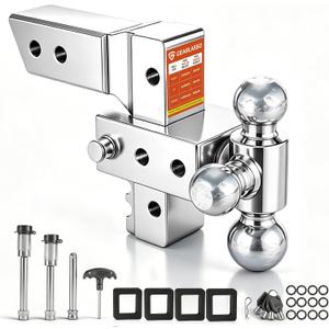 2.5" Adjustable Trailer Hitch 6 Inch Drop/Rise Tow Hitch Tri Ball Mounts