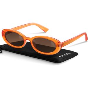 miyya Old Money Polarized Oval Sunglasses  2025 Edition, UV400 Protection, Feather-Light Fit & Trendy Colors (Transparent Orange/Amber)