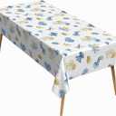 60x102 Inch Marine Rectangle Tablecloth Jellyfish Coral White Table Cloth Summer Ocean Washable Durable Table Cover for Kitchen Dining Picnic BBQ Holiday Party Decor