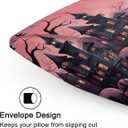 Satin Pillowcase Pink Halloween Satin Pillow case for Hair and Skin 20 x 30 Inches Smooth PillowCovers Pillow Cover with Envelope Closure (Queen)