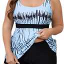 Mooncore Womens Plus Size Tankini Swimsuits Two Piece Tummy Control Bathing Suits Swim Tank Tops with Boy Shorts Swimwear (3XL)
