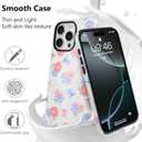 Case Designed for iPhone 16 Pro, Blue & Pink Bow Little Floral Pattern[Compatible with MagSafe] Hard PC+ Soft TPU Heavy Duty Shockproof Drop Protective Women Girls Phone Case