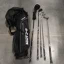 1GoTo-G 7 Pieces Golf Clubs Set for Men & Women - Complete Golf Clubs Full Set Includes Stand Bag with Rain Hood, 1# Driver, 5# Hybrid, 7# PW# Irons and Putter, Gray - Men’s, Left