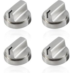 atgestore WB03X29300 Stainless Steel Stove Knobs Replacement for GE Stove Parts Gas Range Knobs JGP3030SLSS JGP3036SL1SS JGP3030SL1SS GE Cooktop Knob Metal Control Surface Burner Knobs 4 Pcs