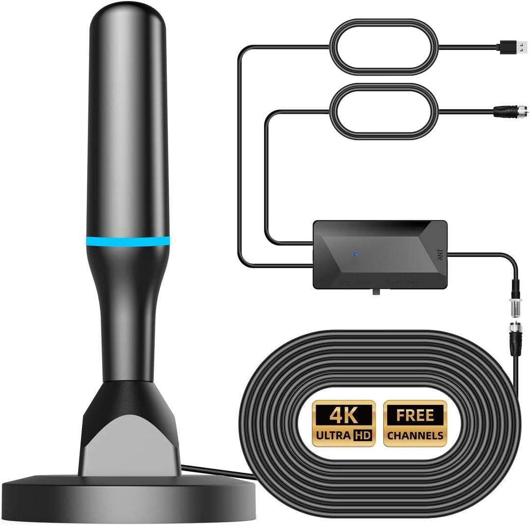 TV Antenna for Local Channels Indoor, Digital TV Antenna for Smart TV Indoor with Amplifier & Magnetic Base, 4K HD Antennas for TV Without Cable- 10Ft Cable, Fit Any TVs with Built-in Tuner