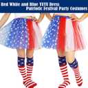 4th of July Tutu Red White and Blue Tutu with Socks for Adult Independence Day USA Women Star Costume