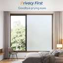 rabbitgoo Window Privacy Film, Frosted Glass Window Clings, Static Cling UV Heat Blocking Door Stickers for Home Bathroom, Removable Indoor Decal Coverings Day and Night, Pure, 35.4 x 78.7 Inches