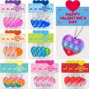 Valentines Cards for Kids, 24 Packs Heart Pop Valentines Fidget Toys Bulk Stress Relief Fidget Toys for Kids Valentines Party Favors School Classroom Exchange