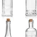 BULK PARADISE Assorted Clear Glass Bottles with Corks, 4 Pack, 2.5in X 9in, 16oz