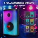 Monster Sparkle Bluetooth Speaker 120W Peak with Microphone, Portable Speaker and Heavy Bass, Full-Screen Colorful Lights, 24H Playtime, AUX, USB Playback, Waterproof Loud Speaker for Outdoor