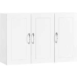 SoBuy Wall Cabinet Laundry Room, Medicine Cabinet for Kitchen Bathroom Garage, Wall Storage Cabinet with Adjustment Shelves, White FRG231-L-W