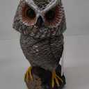 Solar Powered Garden Owl with Motion Detection, Rotating Head, Realistic Hoots and Silent Mode, Outdoor Statue and Sculpture, Owl Decoration for Home, Garden, Patio and Lawn