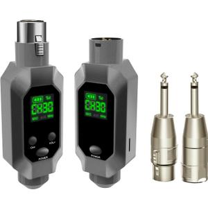 Wireless XLR Transmitter & Receiver - UHF Wireless Microphone System for 8H Battery, 164ft Range, Wireless Mic Adapter for Condenser/Dynamic Mics, PA System, Mixers, Guitar