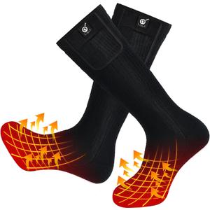 SNOW DEER Heated Socks,Men Women Electric Battery Socks Foot Warmer (Medium, Black)