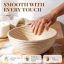 2 Pack Banneton Bread Proofing Baskets for Sourdough, 9 Inch Round Natural Rattan Proofing Basket for Dough Rising, Bread Proofing Bowl Sourdough Bread Baking Supplies for Home Bakers