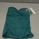 Anne Cole Womens Bandeau Twist Front Tankini Swim Top Green, Extra Small 