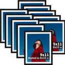 Lavezee 9x11 Black Picture Frame Set of 10, Bulk Collage Frames for Photos 8x10 with Mat or 9x11 without Mat, Table Top and Wall Mounting Decor