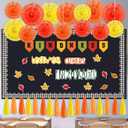 Frienda 92 Pieces Fall Motivational Classroom Bulletin Board Set Kindness Themed Bulletin Board Autumn Thanksgiving Maple Leave Cutouts Paper Fan Paper Tassels Fall Classroom Decorations
