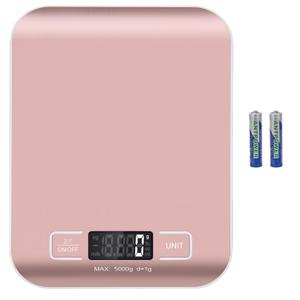 Digital Shipping Scale,Stainless Steel Panel, Accurate Portable Postal Scale for Packages, Small Business,Kitchen, Food, Handmade, Liquids, and Boutique (Rose Gold Battery(5kg/1g))