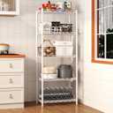 HOMEFORT 5-Tier Wire Shelving 5 Shelves Unit Metal Storage Rack Durable Organizer Perfect for Pantry Closet Kitchen Laundry Organization in White