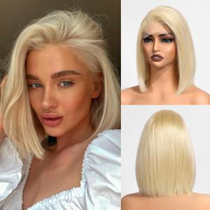 DWY 12Inch Bob Wig Human Hair 13x4 HD Lace Front Wigs for Women Natural Short Bob Wigs Free Part Blonde Wig Human Hair with Baby Hair