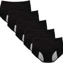YOYI FASHION Bamboo Viscose Brief Menstrual Leakproof Panties Multi Pack, US Size 3XL, 5 pcs