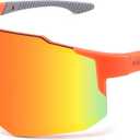 FEISEDY Sports Sunglasses for Men, Women and Teens - Baseball, Biking, Cycling UV400 Protection B2388 (75mm, 003-orange)